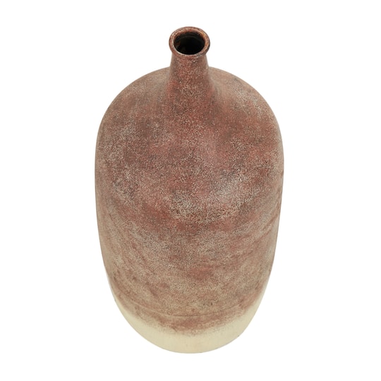 20" Copper Metal Distressed Textured Ombre Vase